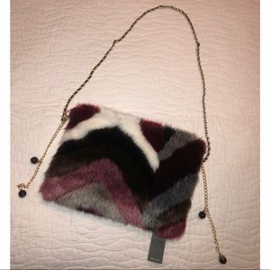 NEW WITH TAGS faux fur crossbody